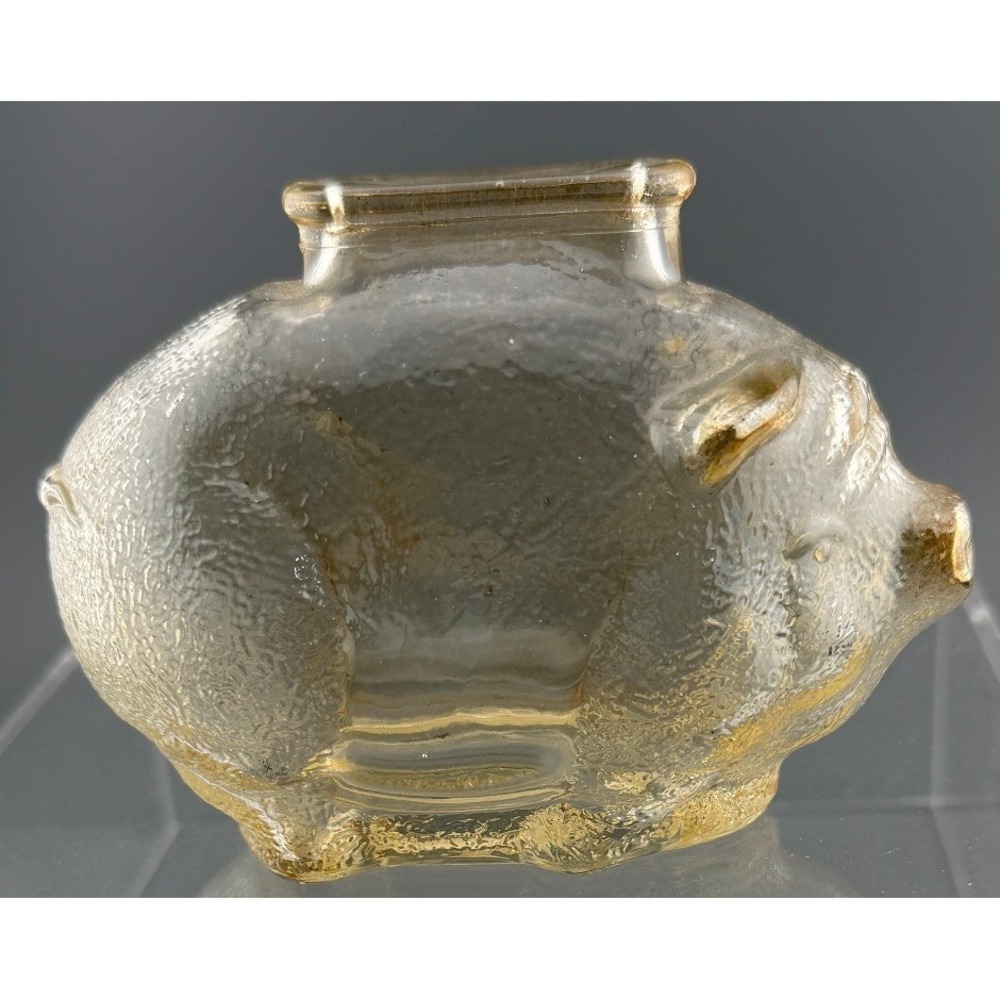 Vintage Anchor Hocking Piggy Bank Iridescent Tea Colored  4"